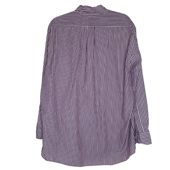 Brooks Brothers Mens Purple & White Striped Button-Up Dress Shirt Size 16.5/34 A - Picture 4 of 7